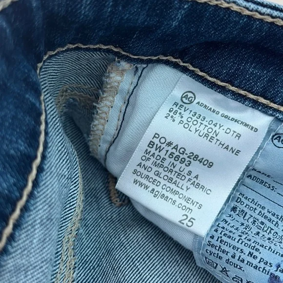 AG Jeans size 25 The Stilt Cigarette Roll-Up, raw hem, great condition - Picture 8 of 10